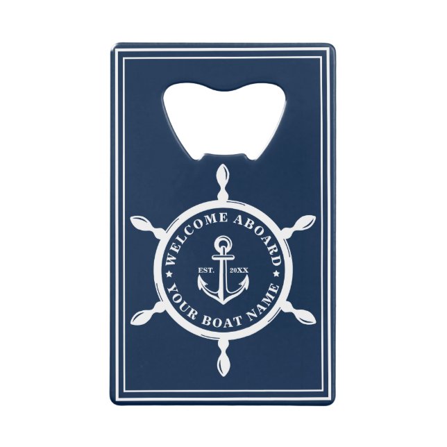 Personalisierter Schiffsname der Nautischen Marine Geldbeutel Flaschenöffner (Vorderseite)