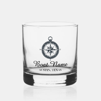 Personalisierter Schiffsname Whiskyglas