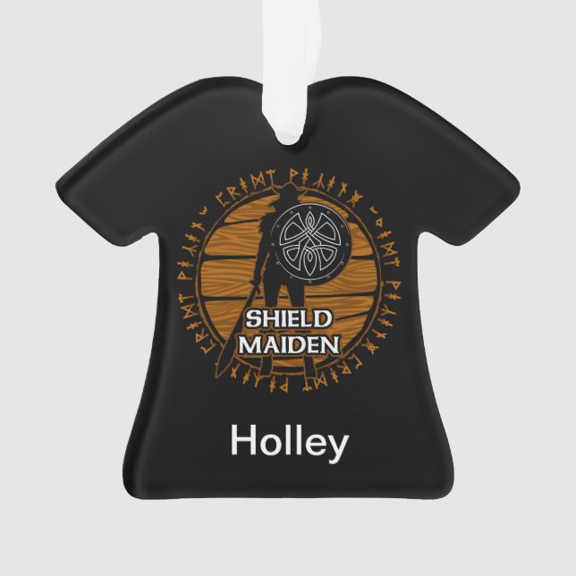 Personalisierter Schildmädchen mit Runen Ornament (Vorderseite)