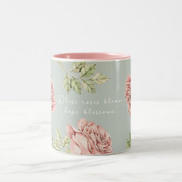 Personalisierter Schlamm mit Rose Zweifarbige Tasse