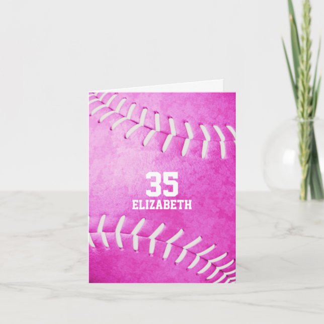 personalisierter, schlichter Softballsport Karte (Vorderseite)