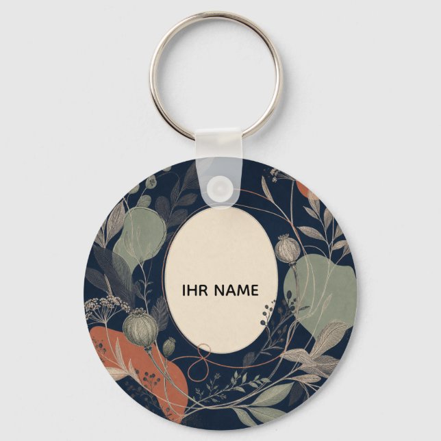 Personalisierter Schlüsselanhänger – Botanical Nam (Vorderseite)