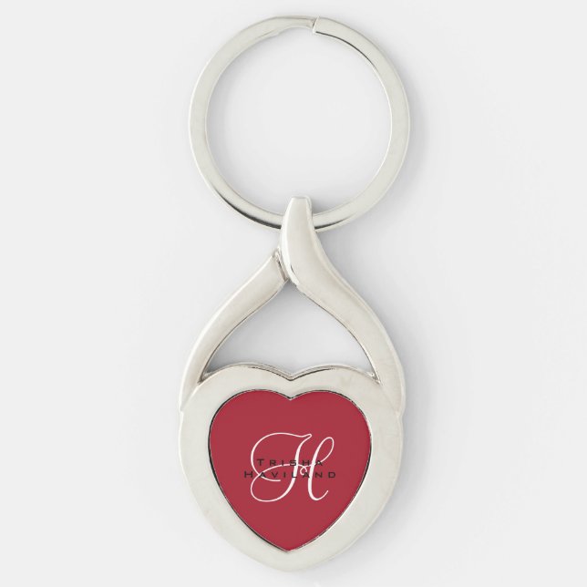 Personalisierter Schlüsselanhänger mit Monogram HA (Vorderseite)