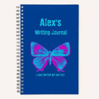 Personalisierter Schmetterling, farbiges Schmetter Notizbuch