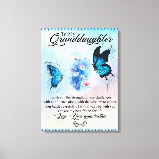 Personalisierter Schmetterling für meine Enkelin Leinwanddruck (Vorderseite)