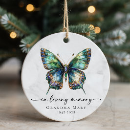 Personalisierter Schmetterling in Liebesgedächtnis Keramik Ornament