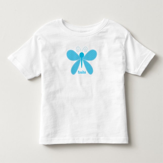 Personalisierter Schmetterling Kinder T - Shirt (Vorderseite)