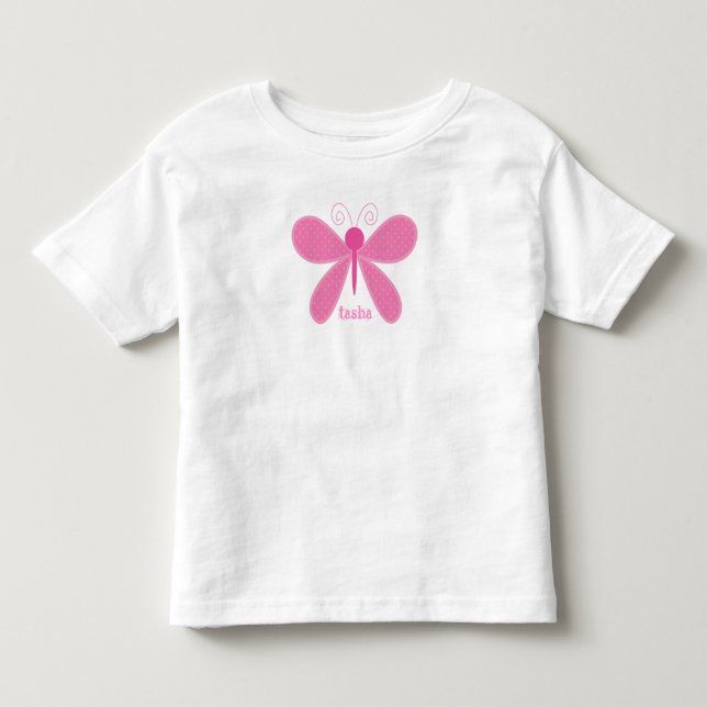 Personalisierter Schmetterling Kinder T - Shirt (Vorderseite)