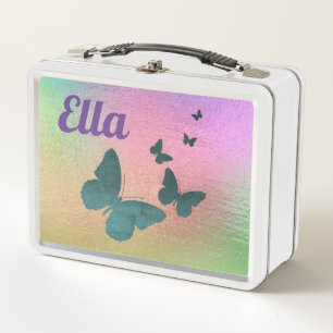 Personalisierter Schmetterling Metall Brotdose
