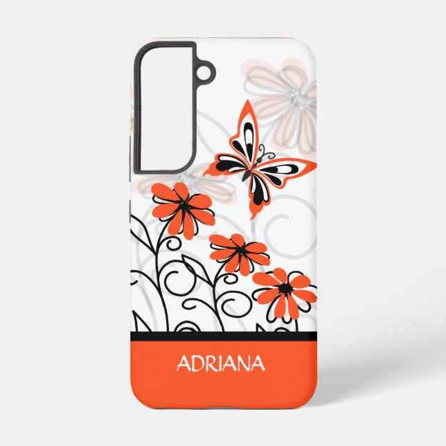 Personalisierter Schmetterling Samsung Galaxy Hülle (Rückseite)
