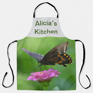 Personalisierter Schmetterling über Zinnia Schürze
