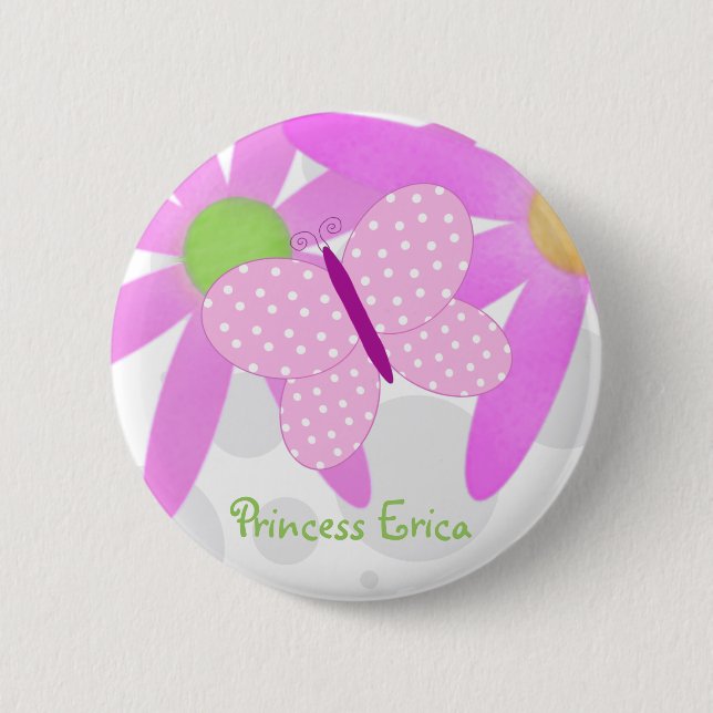Personalisierter Schmetterlings-Knopf Button (Vorderseite)
