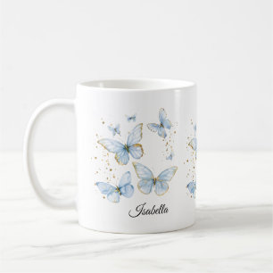PERSONALISIERTER Schmetterlingsbecher, Süßer Rosa Kaffeetasse