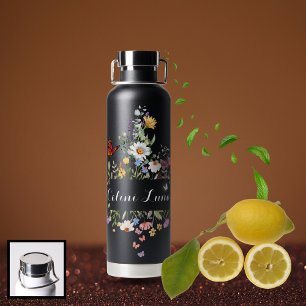 Personalisierter Schmetterlingsgarten mit Wildblum Trinkflasche