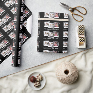 Personalisierter Schnappschuß 3-Foto gestaltet Geschenkpapier
