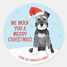 Personalisierter Schnauzer mit Weihnachtsmannmütze