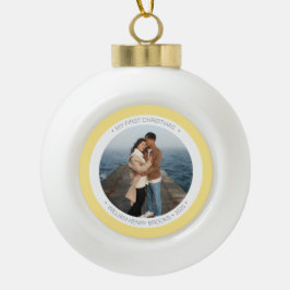 Personalisierter Schneeflocken-Rahmen-Ornament Keramik Kugel-Ornament