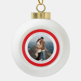 Personalisierter Schneeflocken-Rahmen-Ornament Keramik Kugel-Ornament