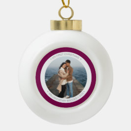 Personalisierter Schneeflocken-Rahmen-Ornament Keramik Kugel-Ornament