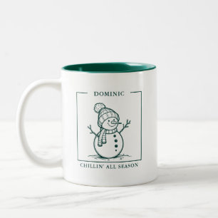Personalisierter Schneemann-Becher – Ein Winterver Zweifarbige Tasse