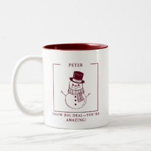 Personalisierter Schneemann-Becher – Geschenk für Zweifarbige Tasse