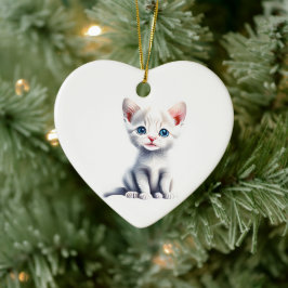 Personalisierter Schneeschuh Kitten Keramik Ornament