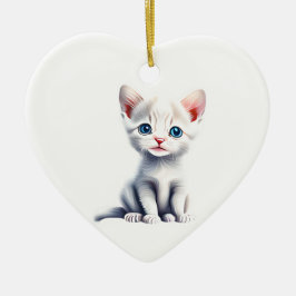 Personalisierter Schneeschuh Kitten Keramik Ornament