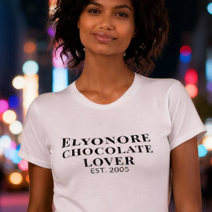 Personalisierter Schokoladenliebhaber Name Etablie T-Shirt
