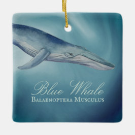 Personalisierter schöner Blauwal Weihnachten Keramikornament
