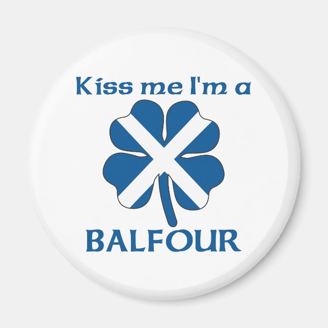 Personalisierter schottischer Kuss Me I bin Balfou Magnet (Vorne)