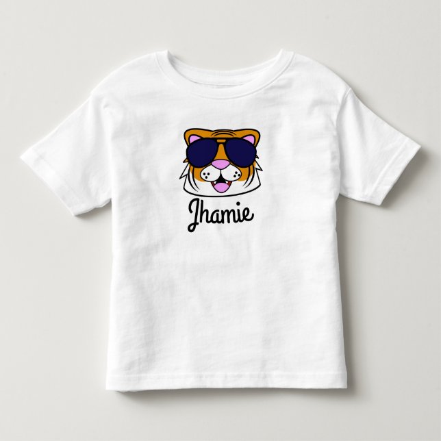 Personalisierter schrecklicher Tiger Kleinkind T-shirt (Vorderseite)