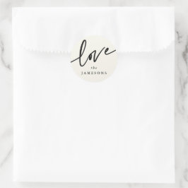 Personalisierter Schriftart "Liebe" Runder Aufkleber