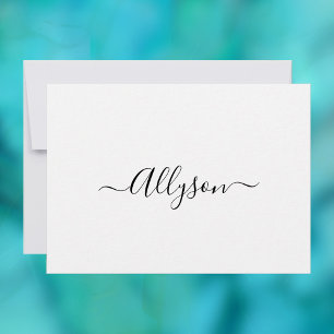 Personalisierter Schriftname & Nachricht, Weiß Feiertagskarte