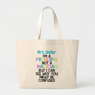 Personalisierter Schulleiter zurück zur Schule Fun Jumbo Stoffbeutel