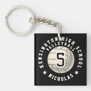 Personalisierter Schulturn-Team-Volleyballspieler Schlüsselanhänger