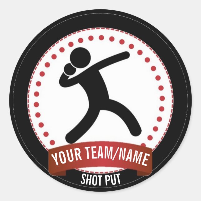 Personalisierter Schuss Schwarz-weiß und rot moder Runder Aufkleber (Vorderseite)