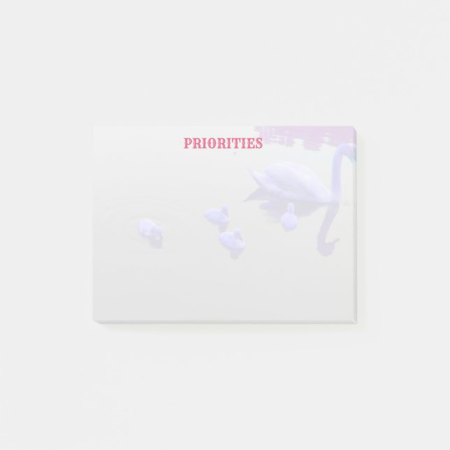 Personalisierter Schwanensee Post-it Klebezettel (Vorderseite)