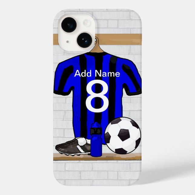 Personalisierter Schwarz-Blau-Fußball-Fußball-Fußb title_seo2 (Rückseite)
