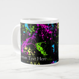 Personalisierter Schwarz/Neon-Spritzer Jumbo-Tasse