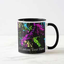 Personalisierter Schwarz/Neon-Spritzer Tasse