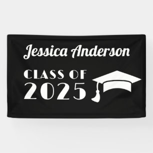 Personalisierter Schwarz-Weiß-Abschluss  Banner