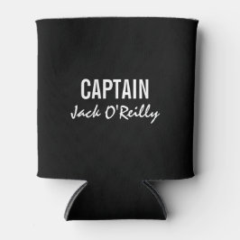 Personalisierter Schwarz-Weiß-Captain Dosenkühler