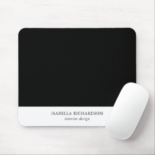 Personalisierter Schwarz-Weiß-Farbblock Mousepad
