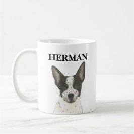 Personalisierter Schwarz-Weiß-Heeler-Kampfhund Kaffeetasse