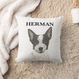 Personalisierter Schwarz-Weiß-Heeler-Kampfhund Kissen