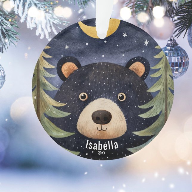Personalisierter Schwarzbär Weihnachten Ornament (Von Creator hochgeladen)