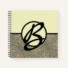 Personalisierter Schwarzcreme-Leopard Notizbuch