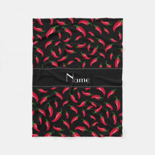 Personalisierter schwarzer Chilinamenspfeffer Fleecedecke