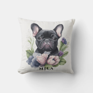 Personalisierter Schwarzer Franzose Mops Dog Wasse Kissen