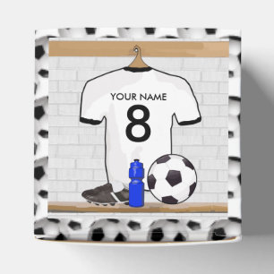 Personalisierter Schwarzer Fußball-Fußball Jerse Geschenkschachtel